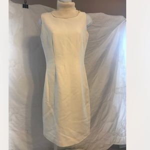 Moda international wool cream pencil sheath dress NWOT